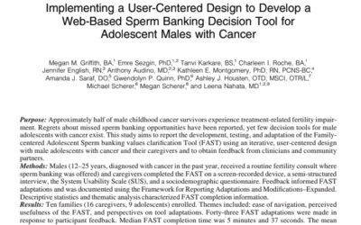 Worth the Wait Contributes to Fertility Preservation Decision Making Tool for Adolescent Males